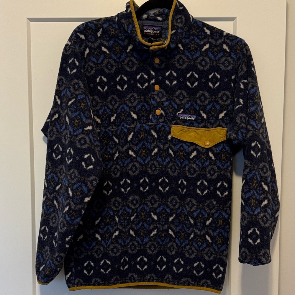 Patagonia Synchilla Tundra Cluster Snap-T Fleece Pullover Jacket Size SMALL